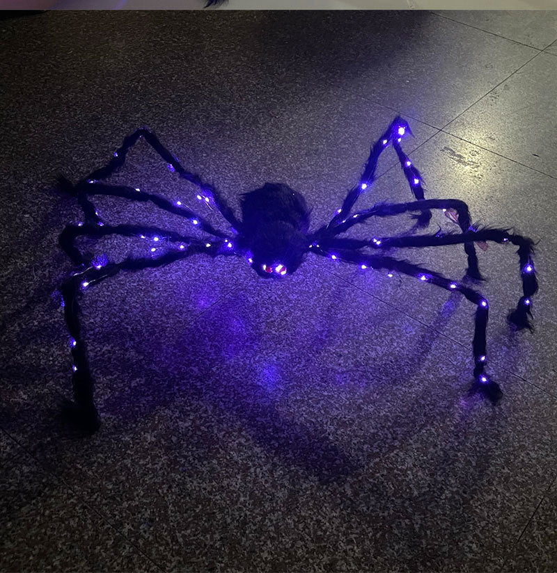 New Halloween Glowing Plush Spider Decoration Prop - YB Gift Store