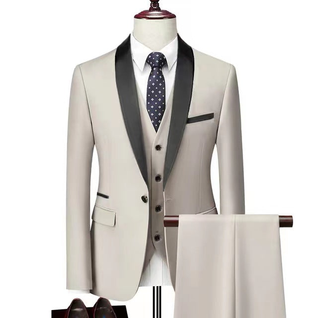 Men 3 Pieces Suit Set Men Wedding Suits Groom Tuxedos - YB Gift Store