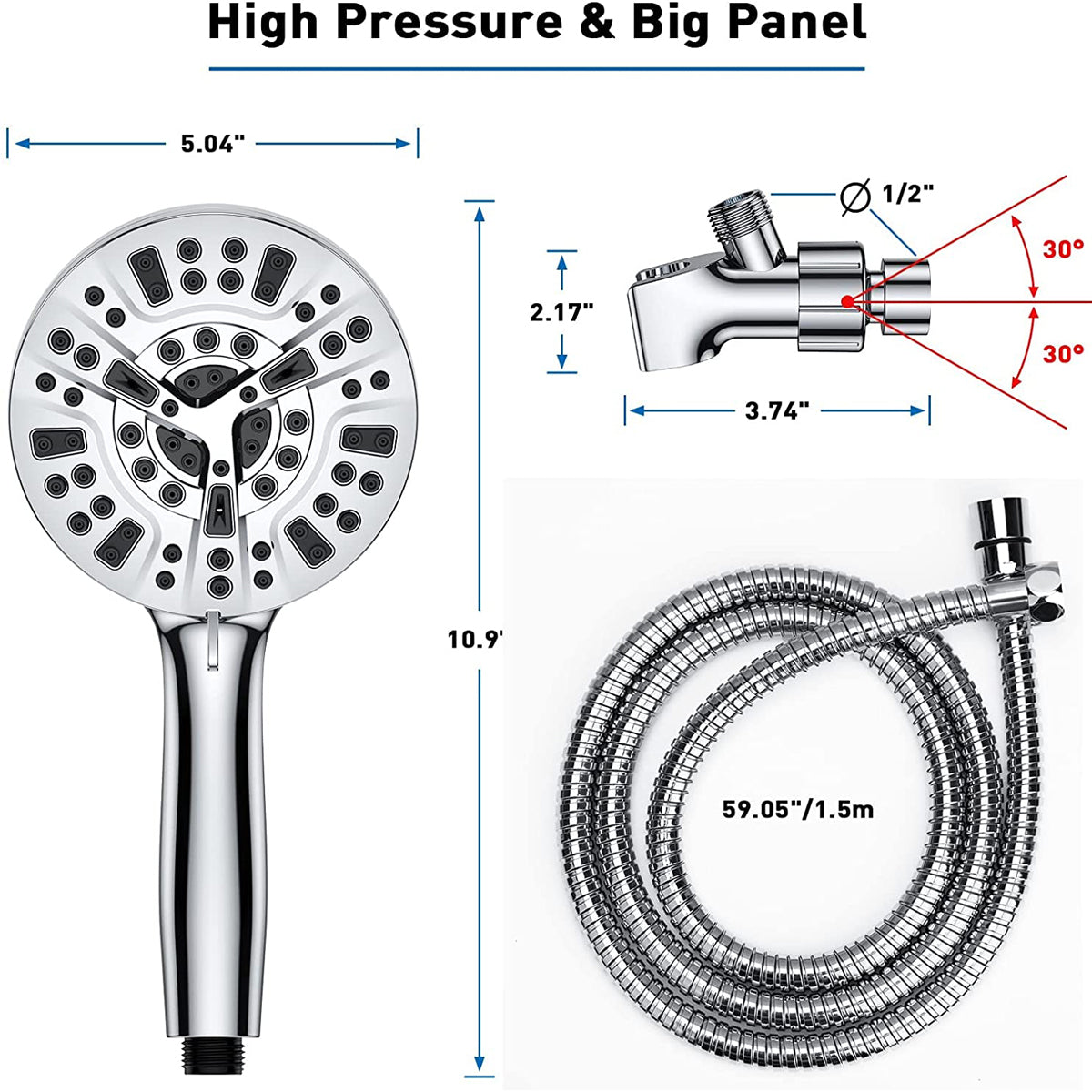 Handheld Shower With Spray Gun Water Booster 8 Plus 2 Function Spray Gun Water Shower Shower Set - YB Gift Store