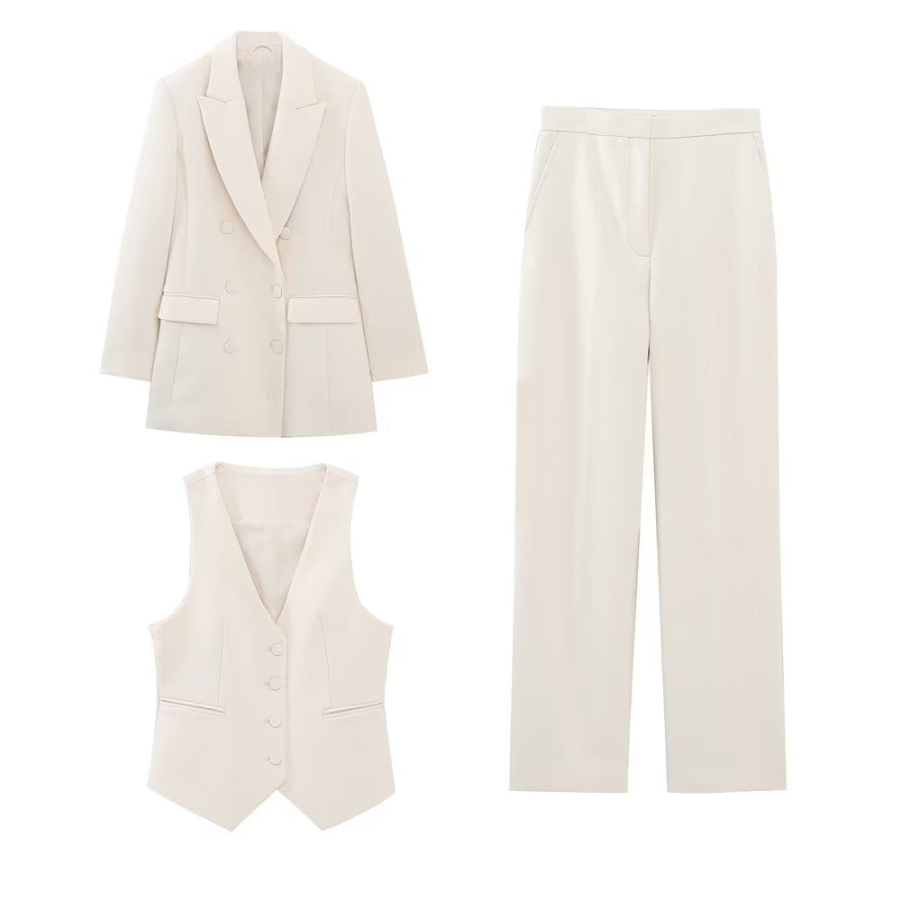 Women's Long Double-breasted Blazer - YB Gift Store
