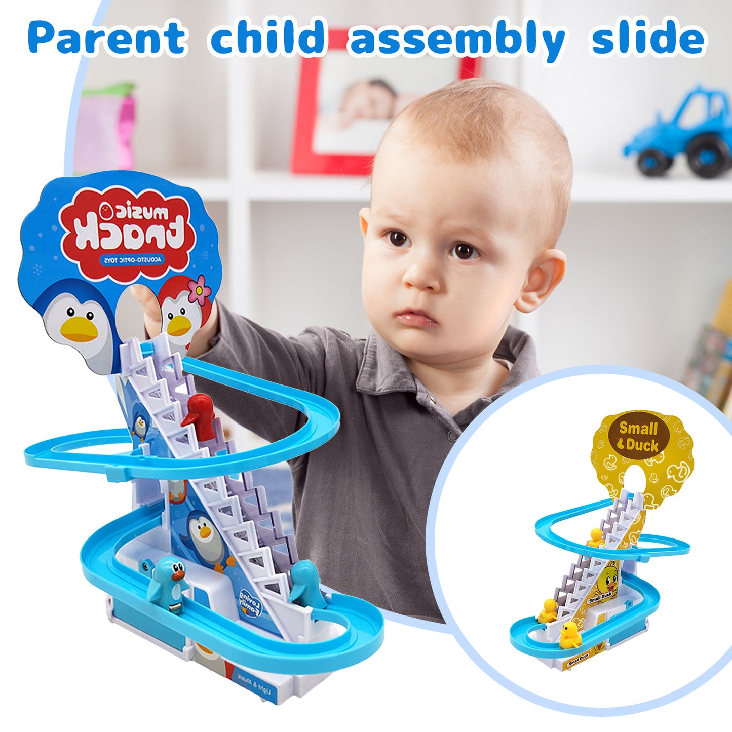 Little Duck Climbing Stairs Toy Little Penguin Automatic Ladder Light - YB Gift Store
