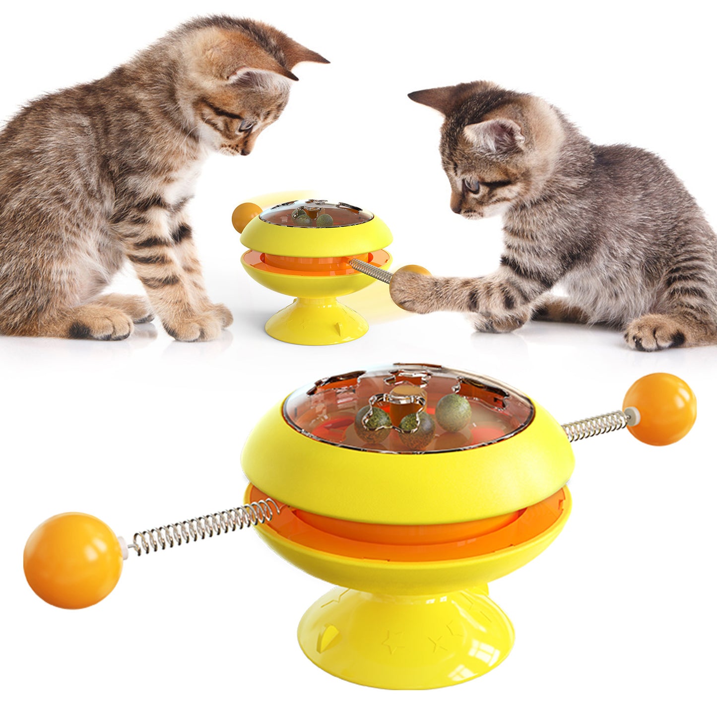 Rotatable Cat Toy Supplies With Catnip. Interactive Training Toys For Cats/Kittens.