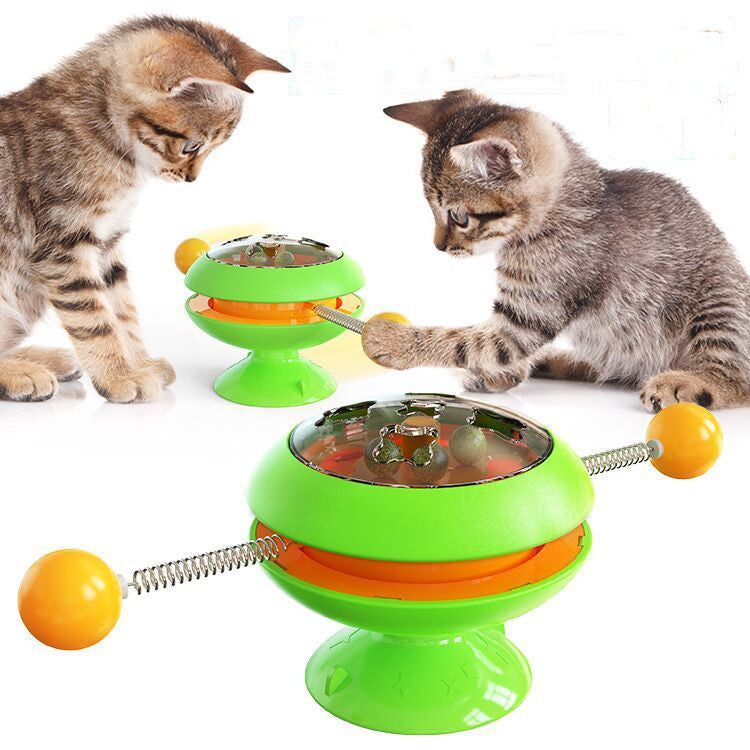 Rotatable Cat Toy Supplies With Catnip. Interactive Training Toys For Cats/Kittens.