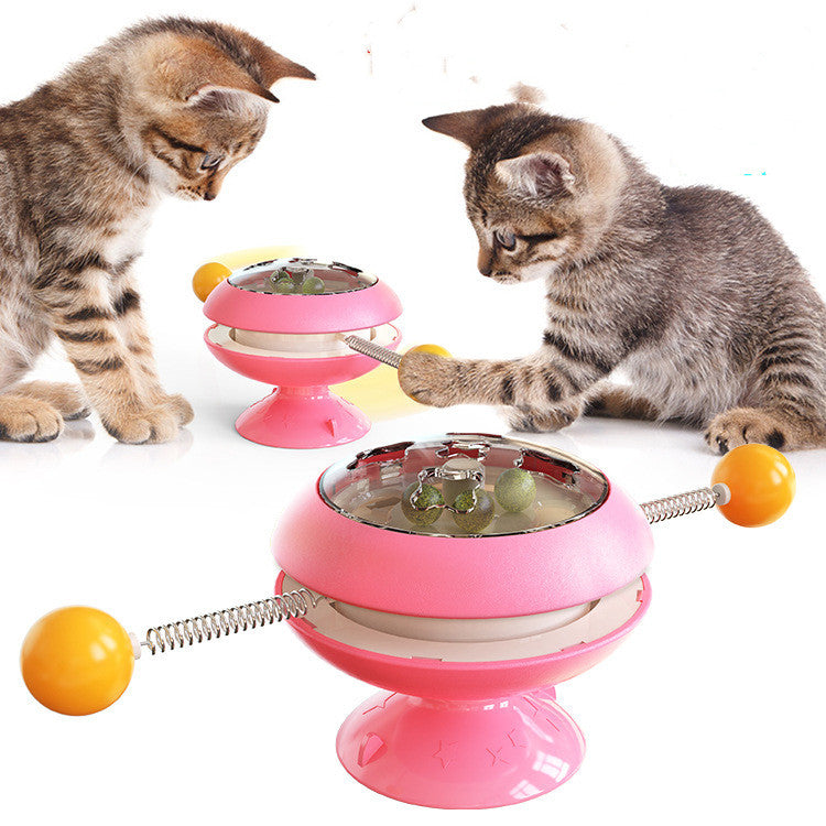 Rotatable Cat Toy Supplies With Catnip. Interactive Training Toys For Cats/Kittens.