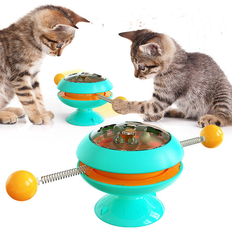 Rotatable Cat Toy Supplies With Catnip. Interactive Training Toys For Cats/Kittens.