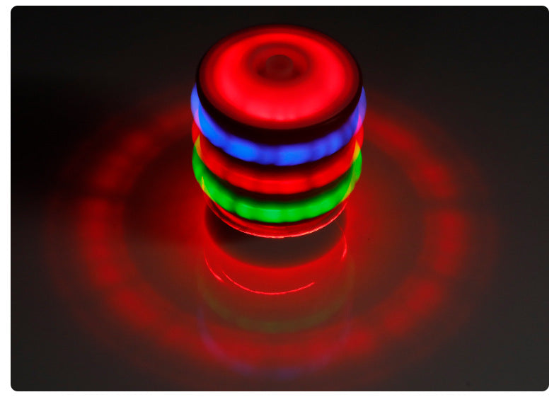 Colorful Flash LED Light Spinning Top Laser Music Gyroscope Kid's Wood Luminous Music Gyro Interesting Children Toy Gifts - YB Gift Store