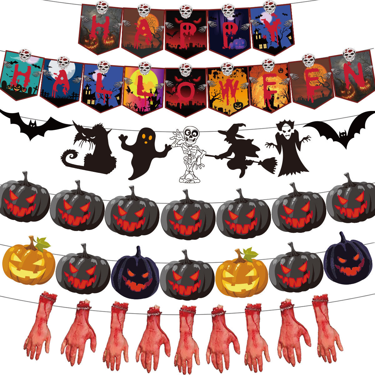Halloween Banner Hanging Flag Horror Holiday Party Scene Decoration
