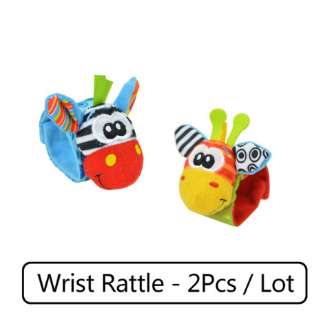 0-12 Months Soft Animal Rattle Infant Newborn Plush Sock Baby Toy Wrist Strap Baby Foot Socks - YB Gift Store