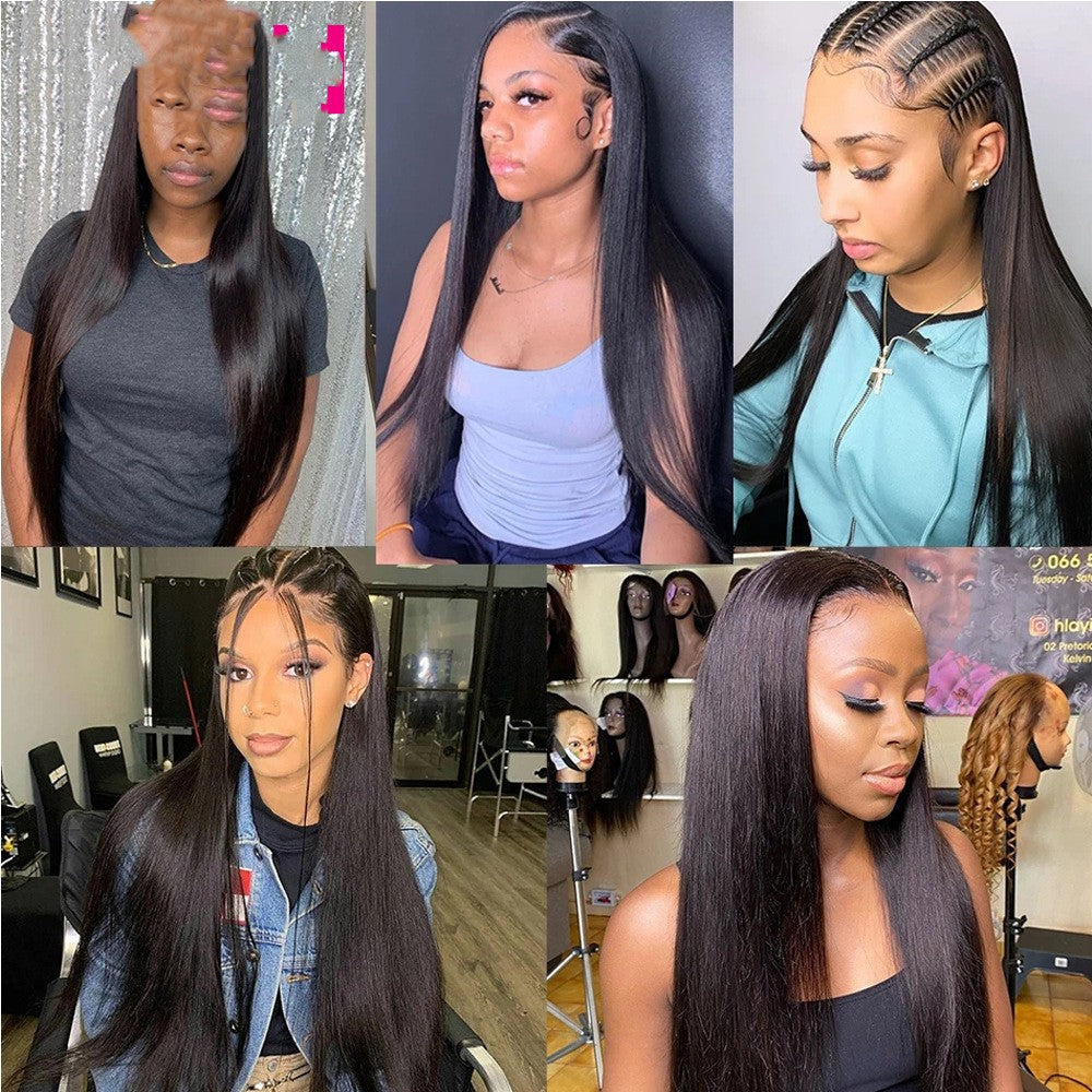 Straight Human Hair Headpiece Wig - YB Gift Store