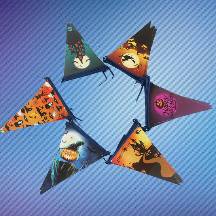 Halloween Paper Banner Ghost Pumpkins Witches Bunting Pennant
