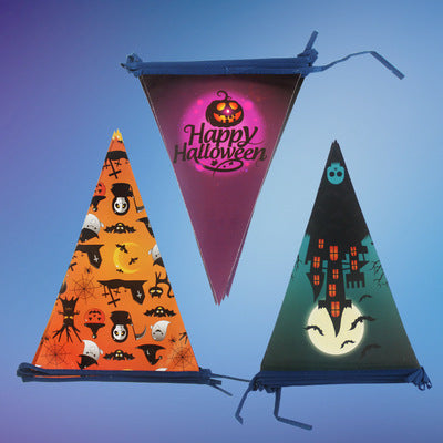 Halloween Paper Banner Ghost Pumpkins Witches Bunting Pennant