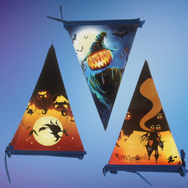 Halloween Paper Banner Ghost Pumpkins Witches Bunting Pennant