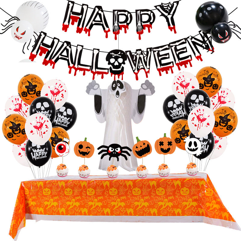 Halloween Balloon Set Blood Color Banner Ghost Package Ghost Festival Party Decoration