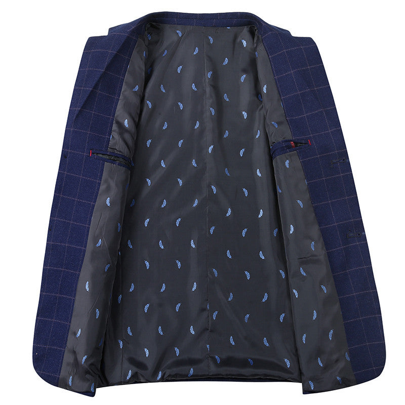 New Leisure Suits For Men Coat Plaid Fashion - YB Gift Store
