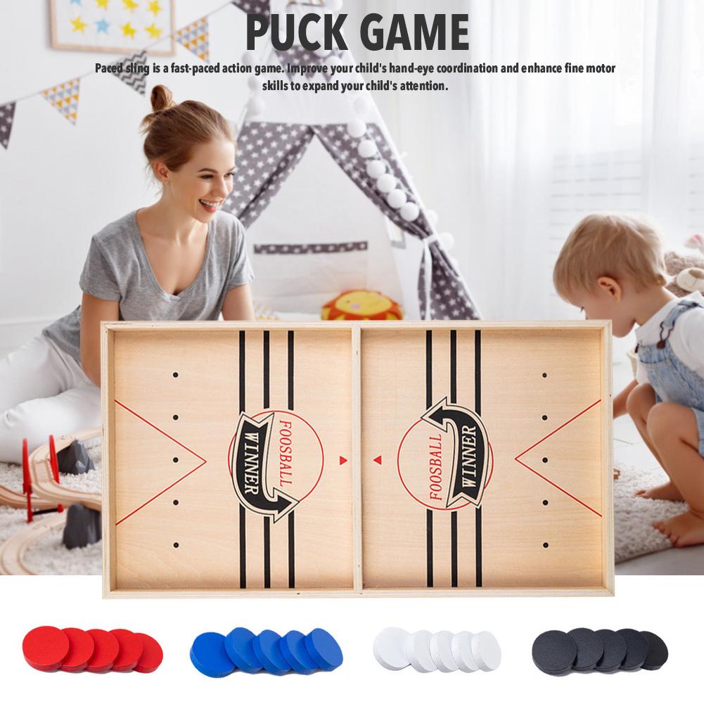 Puck Game Fast Sling Wooden Parent-child Interactive Game Chess Prop - YB Gift Store