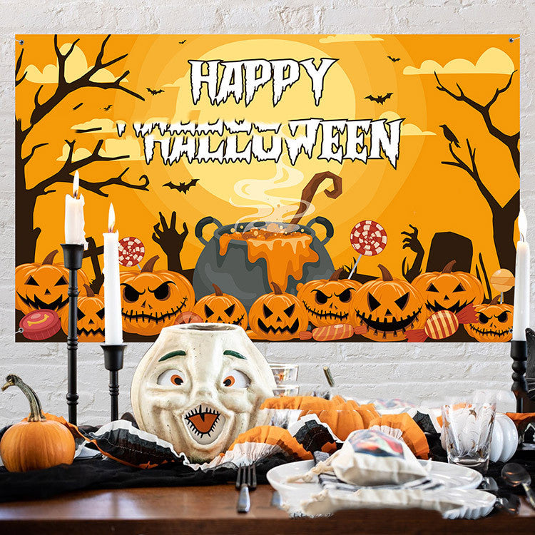 New Halloween Background Cloth Banner Banner Couplet