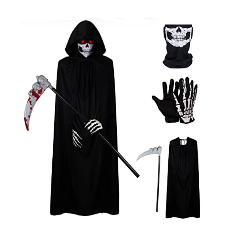 Halloween Party Grim Reaper Black Single Layer Cape - YB Gift Store