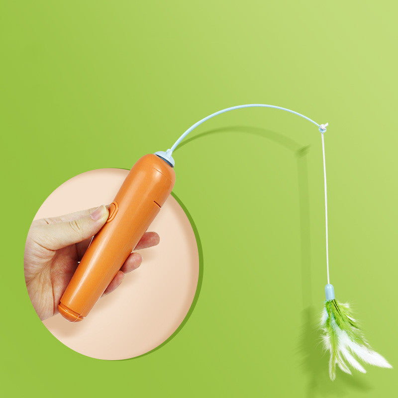 2 In 1 Pet Toy With Feather For Self-Play