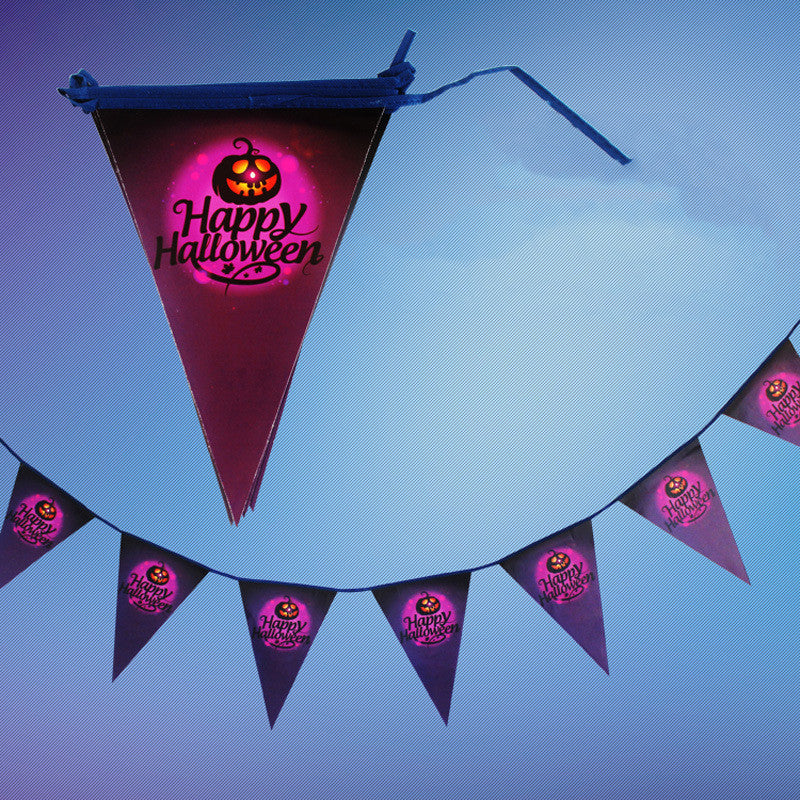 Halloween Paper Banner Ghost Pumpkins Witches Bunting Pennant