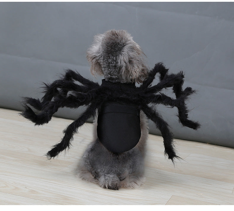 Cross border popular pet spider clothing dog cat horror simulation plush spider transform dress party dress - YB Gift Store