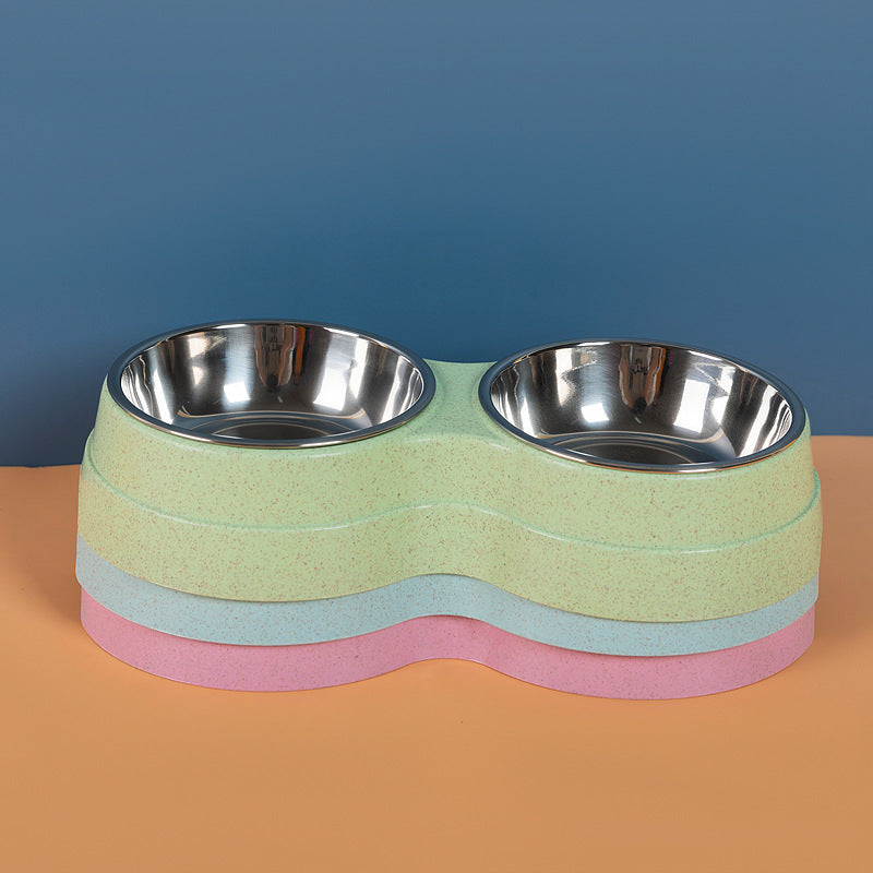 Pet Stainless Steel Double Feeding Bowls. Dog Food. Water Feeder. Pet Drinking Dish.