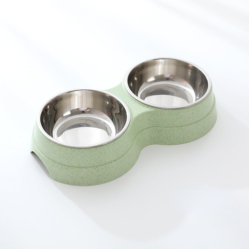 Pet Stainless Steel Double Feeding Bowls. Dog Food. Water Feeder. Pet Drinking Dish.