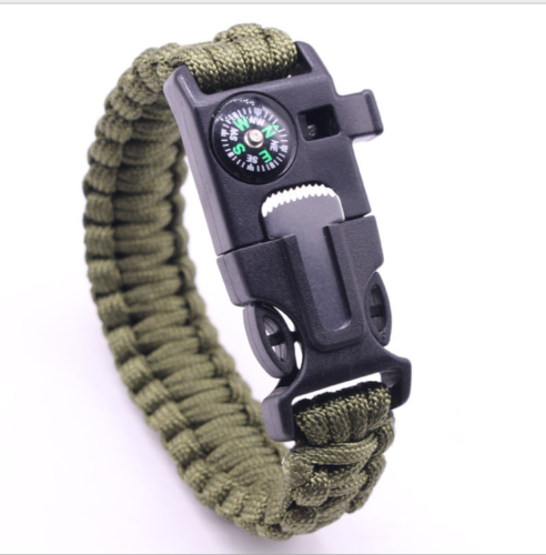 Emergency Paracord Bracelets, Survival Bracelet With Embedded Compass Whistle Survival Fire Starter Scraper Accessories, Suit For Hiking, Camping, Fishing And Hunting - YB Gift Store