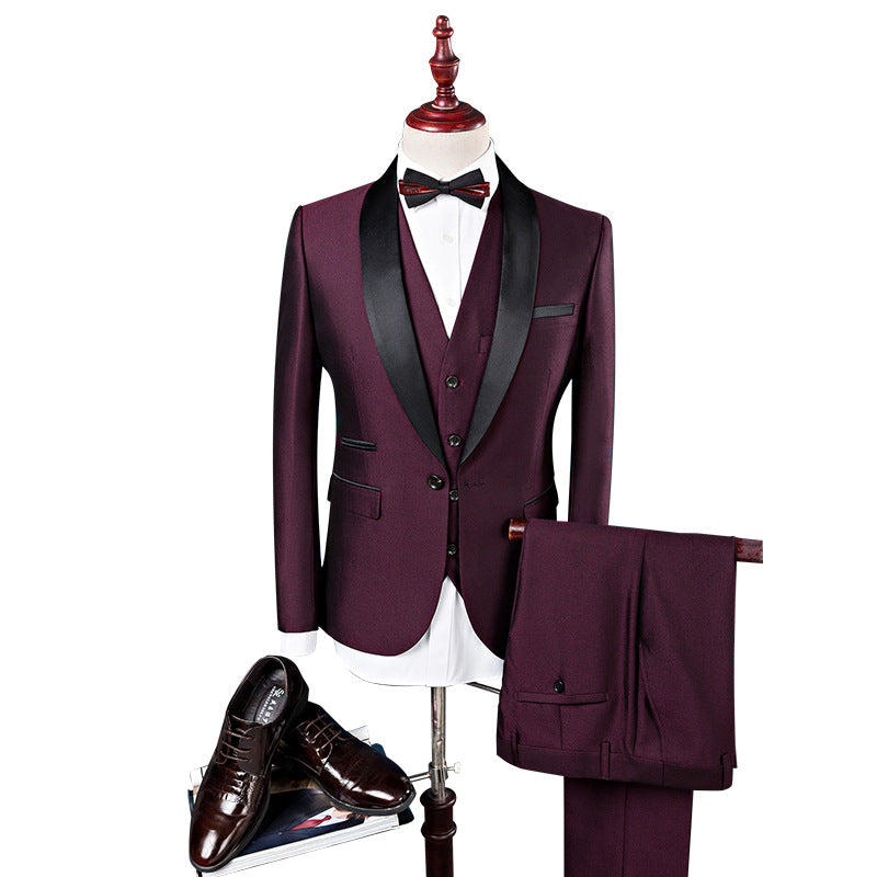 Men 3 Pieces Suit Set Men Wedding Suits Groom Tuxedos - YB Gift Store