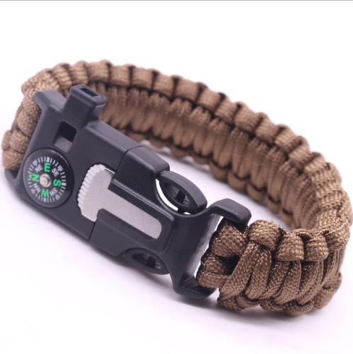 Emergency Paracord Bracelets, Survival Bracelet With Embedded Compass Whistle Survival Fire Starter Scraper Accessories, Suit For Hiking, Camping, Fishing And Hunting - YB Gift Store