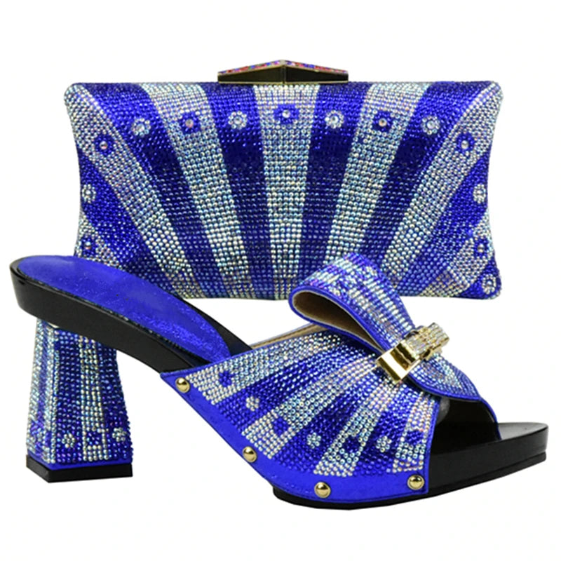 Latest Green Color African Shoe and Bag Sets Italian Nigerian Shoes and Matching Bags Italian Ladies Women Shoes and Bag Sets