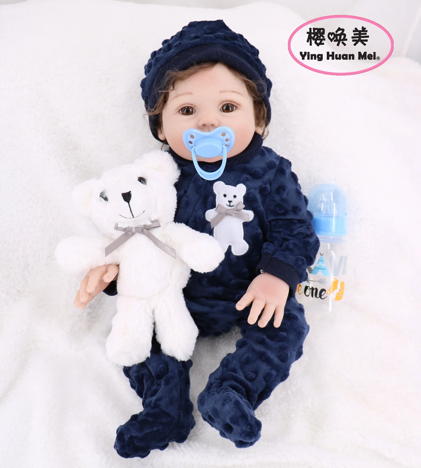 Child Reborn Full Silicone Reborn Full Silicone Body Baby Dolls Boy Girl Twin 43CM Vinyl Realistic Mini Baby Bath Toy Waterproof