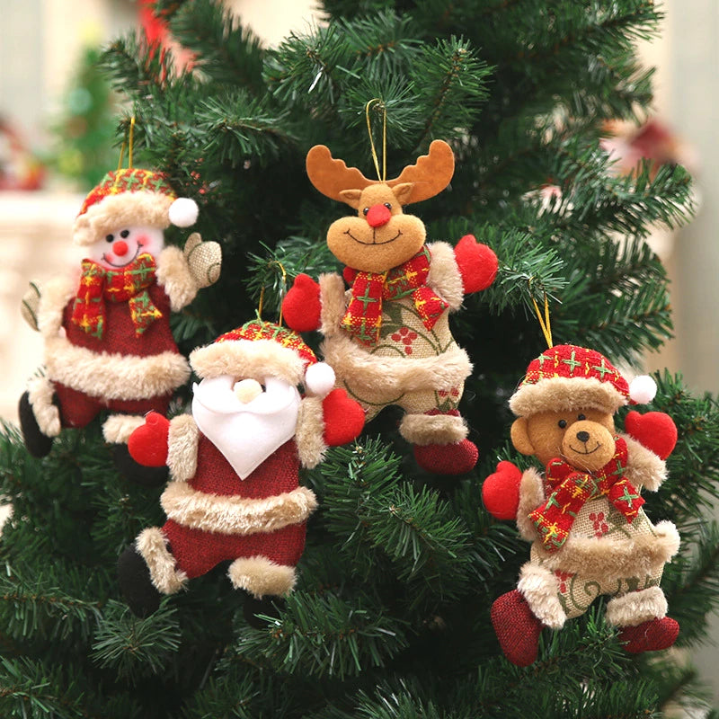 New Year 2023 Cute Christmas Dolls Santa Claus/Snowman/Elk Noel Christmas Tree Decoration for home Xmas Navidad 2022 Kids Gift