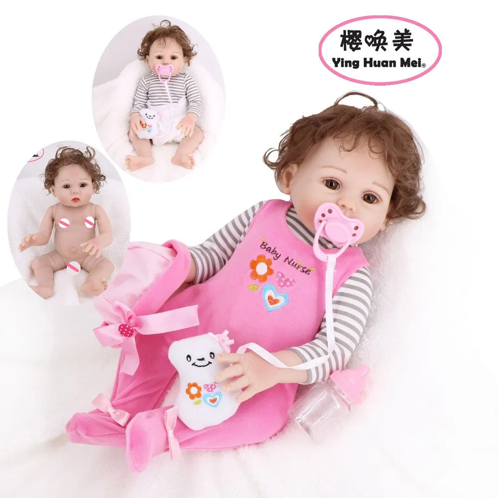 Child Reborn Full Silicone Reborn Full Silicone Body Baby Dolls Boy Girl Twin 43CM Vinyl Realistic Mini Baby Bath Toy Waterproof