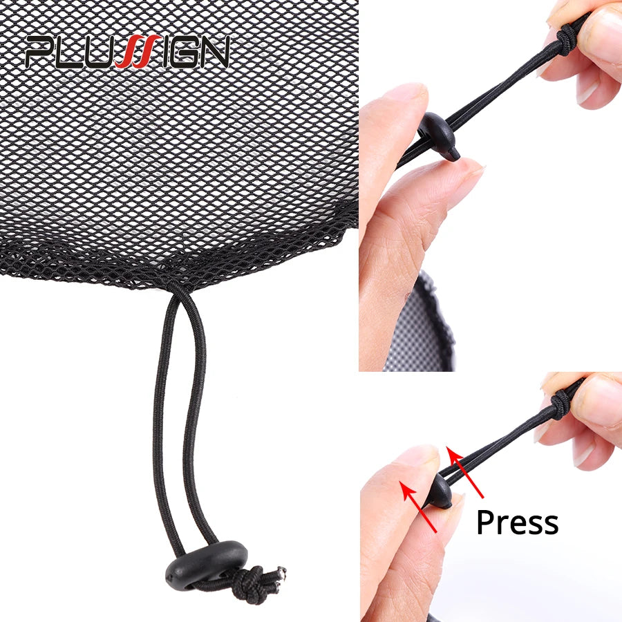 3Pcs Ponytail Net Drawstring Stretchy Base For Making Afro Bun Puff Drawstring Ponytail Weaving Net Round Hairnet Pony Tail