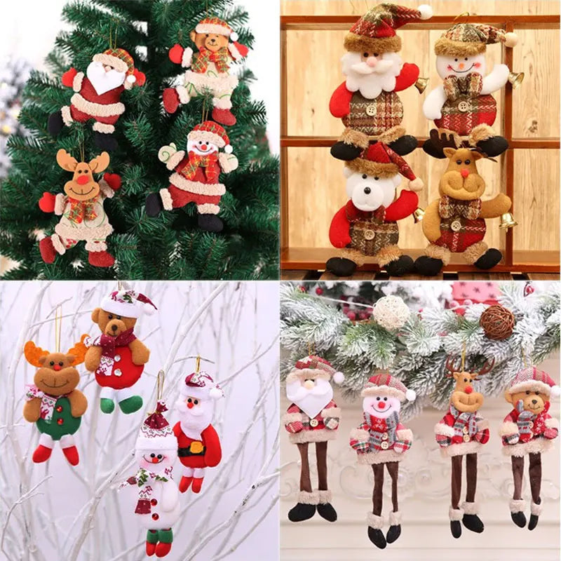New Year 2023 Cute Christmas Dolls Santa Claus/Snowman/Elk Noel Christmas Tree Decoration for home Xmas Navidad 2022 Kids Gift
