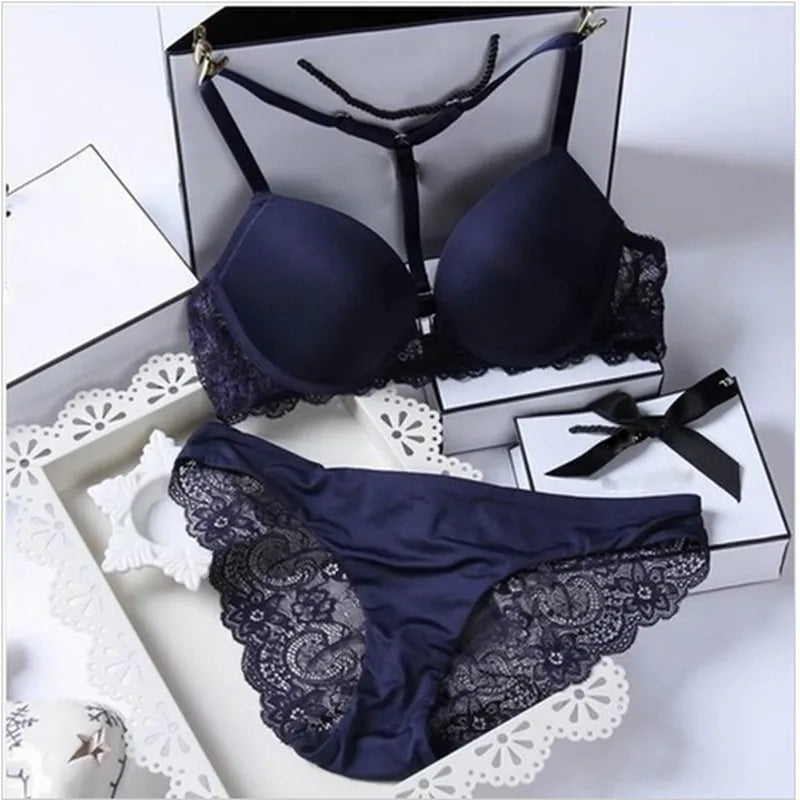 Jasmine Underwear Set: Push Up Bra & Panty Set Hot Sale 8 Color Sexy Elegant ABC Cup Bra and Panty Set Women Bras Sets Lady Undergarment Lingeries Brief Thong
