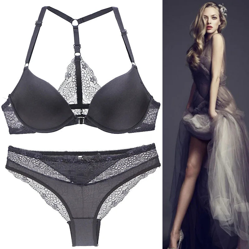 Jasmine Underwear Set: Push Up Bra & Panty Set Hot Sale 8 Color Sexy Elegant ABC Cup Bra and Panty Set Women Bras Sets Lady Undergarment Lingeries Brief Thong