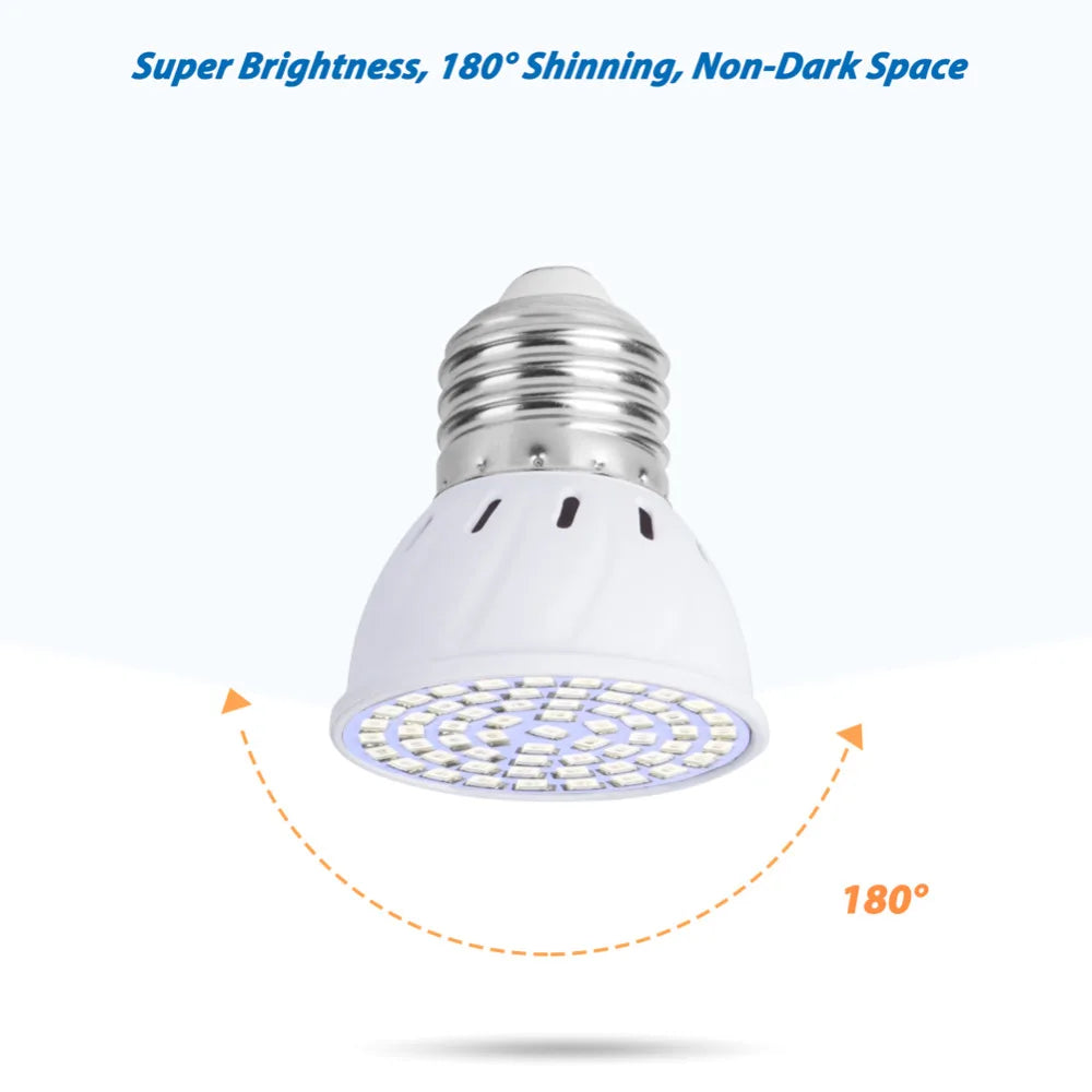 Lamp: GU5.3 Led Fitolampy 85-265V Growing Lamp E14 UV IR Grow Bulb LED E27 Plant Light For Seedling Vegetables B22 Cultivo Indoor GU10