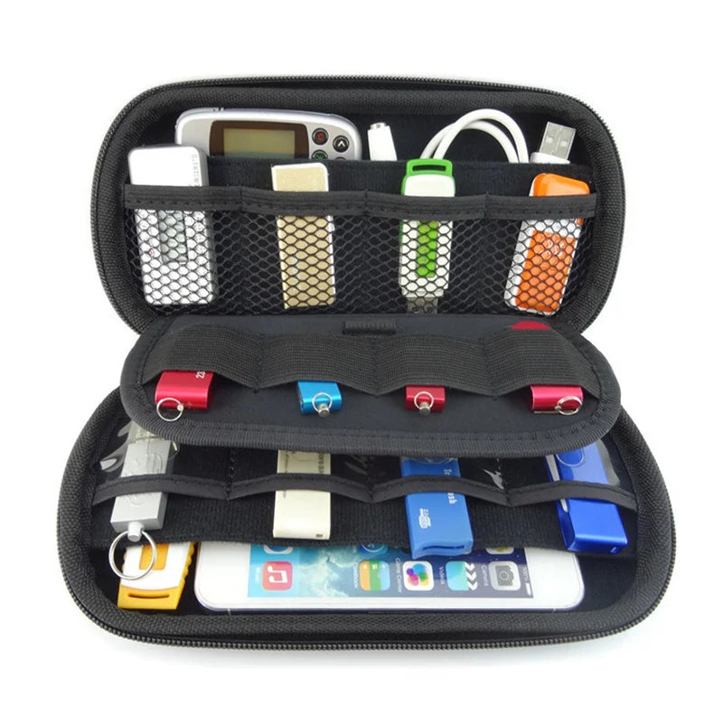 Travel Organizer: Electronic Gadgets Travel Organizer Storage Bag for USB Data Cable Flash Drive SD Card Phone Digital Products Accessories Pouch