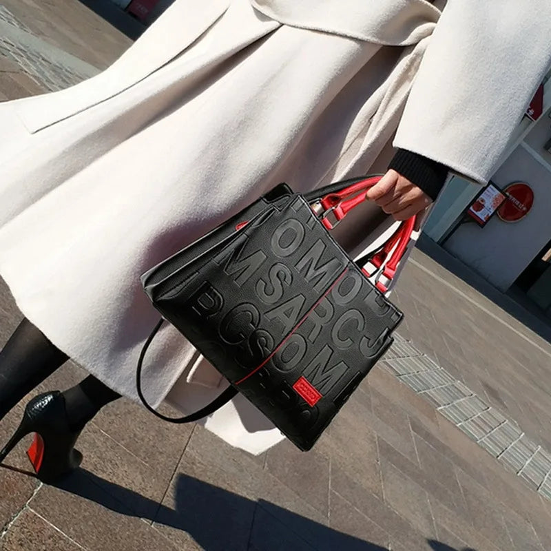 Trendy Handbag: Leather Casual Crossbody Bags for Women Ladies Luxury Designer Tote Handbag Female Large Capacity Travel ShouldSac
