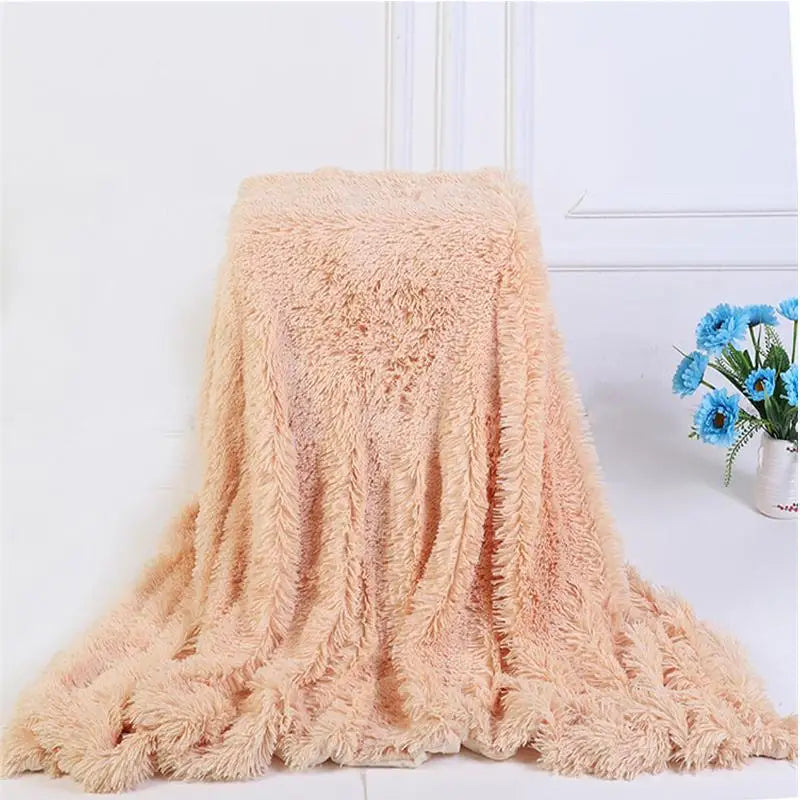 Blanket: 41Super Soft Fuzzy Fur Faux Elegant Cozy With Fluffy Throw Blanket Bed Sofa Bedspread Long Shaggy Soft Warm Bedding Sheet Large