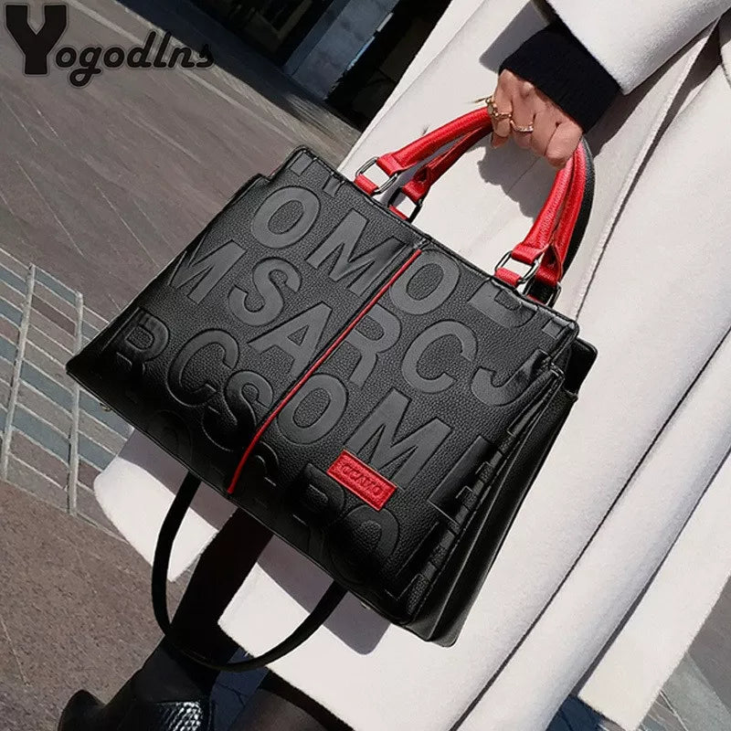 Trendy Handbag: Leather Casual Crossbody Bags for Women Ladies Luxury Designer Tote Handbag Female Large Capacity Travel ShouldSac