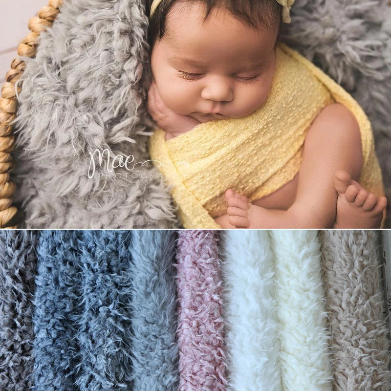 New Newborn Backdrop Faux Fur Flokati Rug Blanket Shoot Studio Accessories Baby Bebe Photography Props For Basket Stuffer