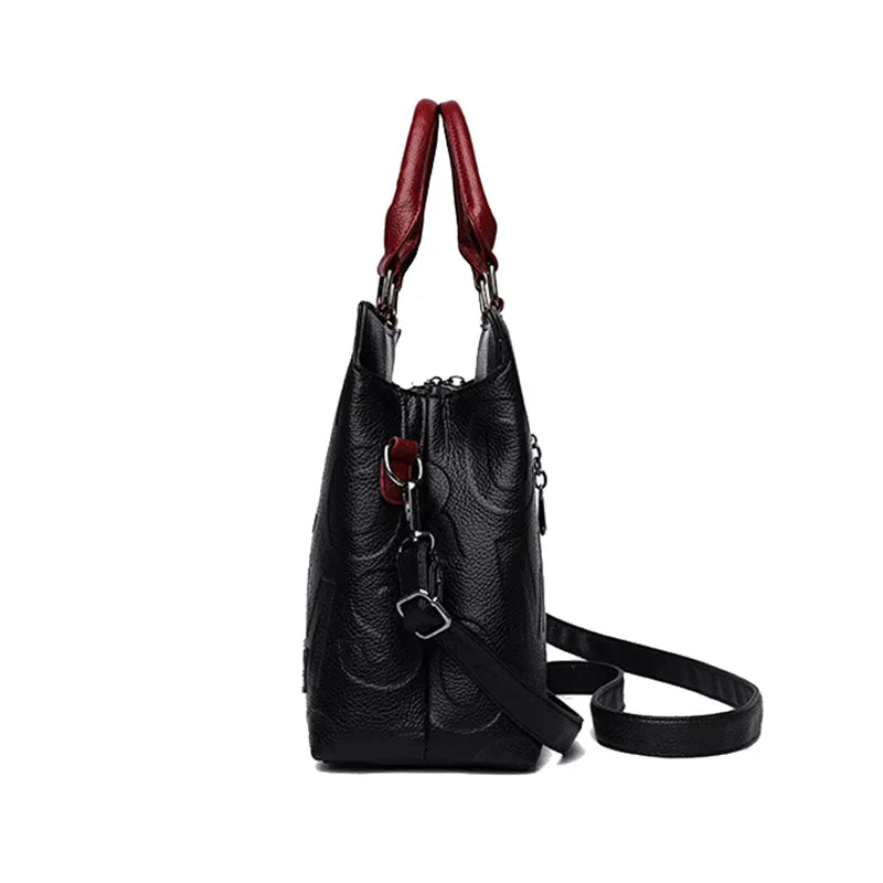 Trendy Handbag: Leather Casual Crossbody Bags for Women Ladies Luxury Designer Tote Handbag Female Large Capacity Travel ShouldSac