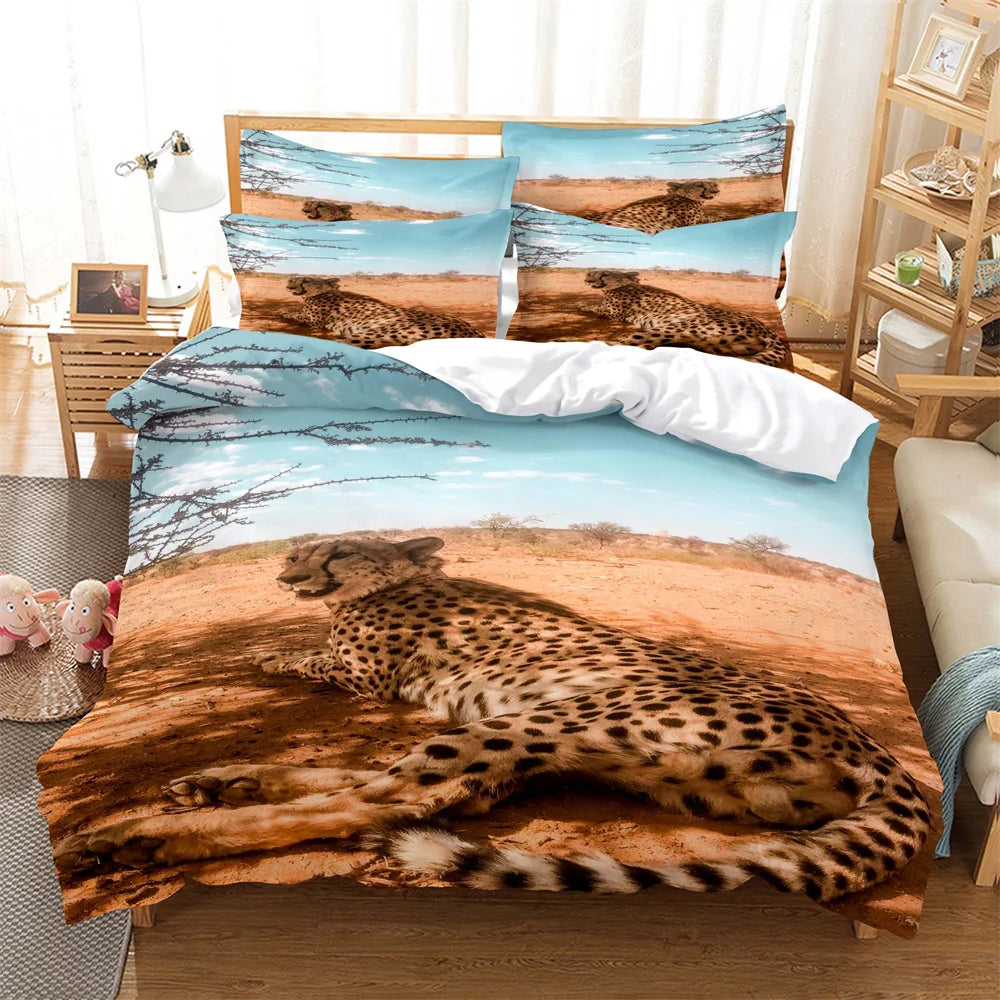 Bedding Set: Leopard 3D Digital Bedding Sets Home Bedclothes Super King Cover Pillowcase Comforter Textiles Bedding Set bed cover set