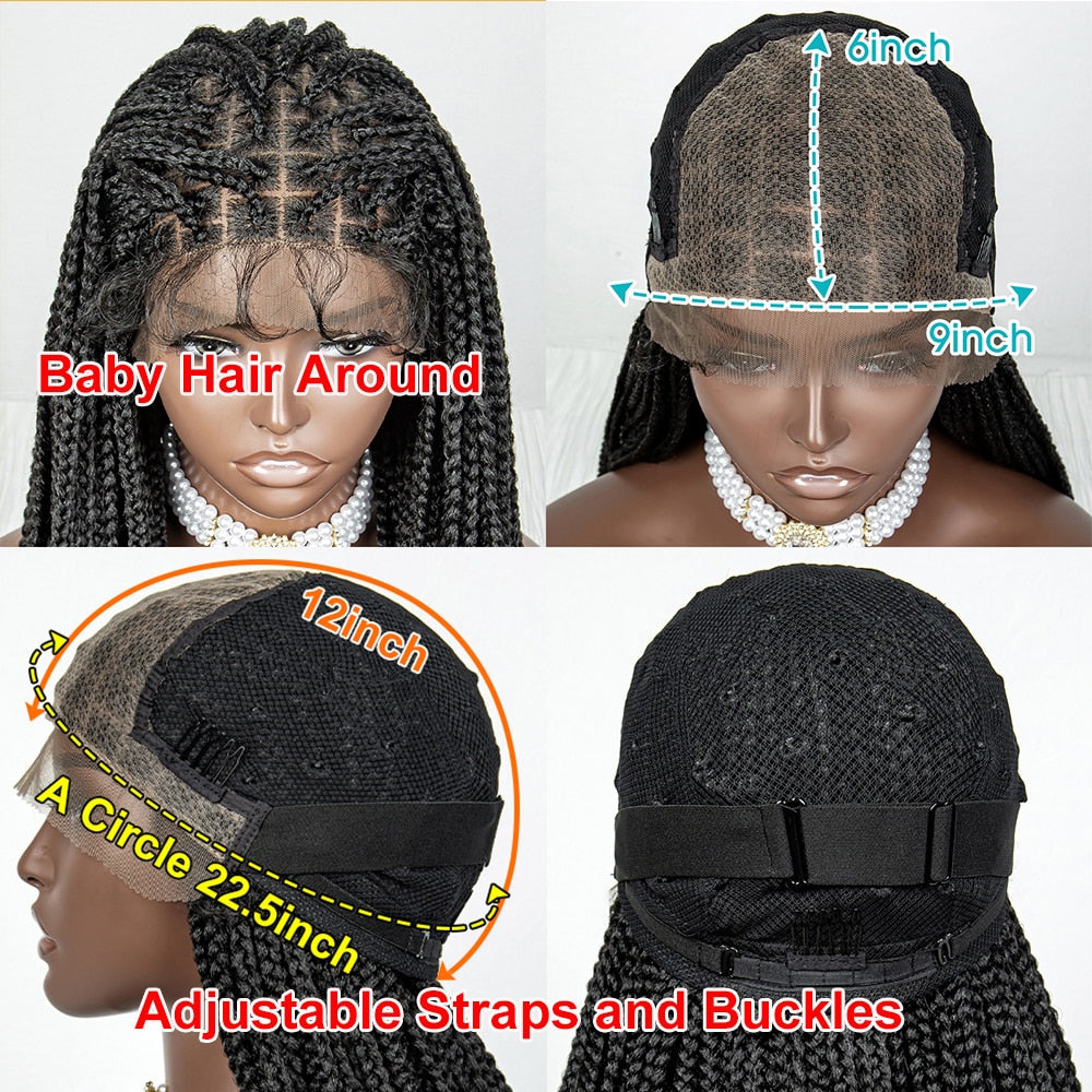 36 Inches Braided Wigs Synthetic Lace Front Wigs with Baby Hair
