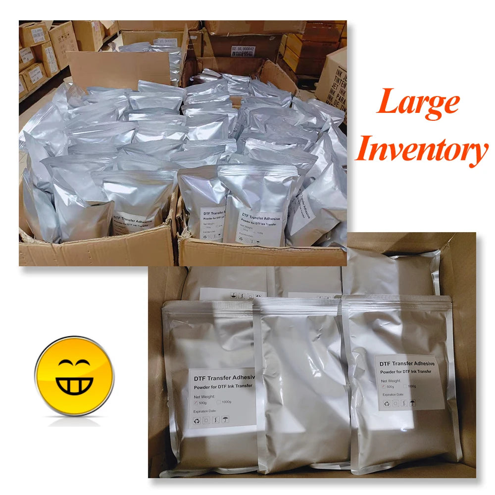 500g DTF Hot Melt Transfer Powder Black or White Adhesive For Epson Direct To Film T-Shirt Printing Machine