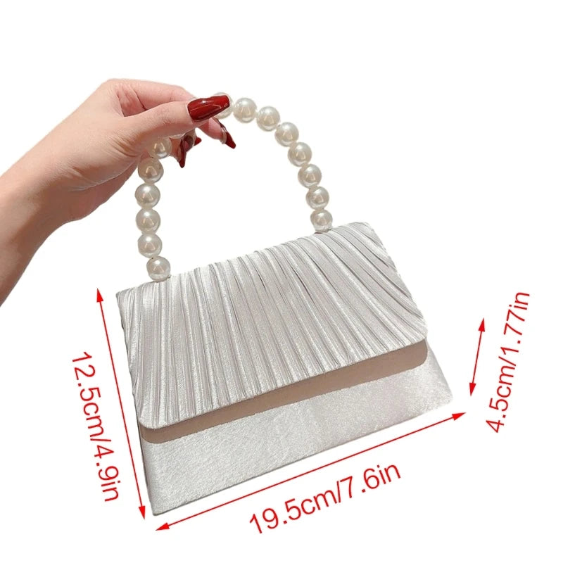Formal Evening Bag Wedding Party Pearl Handle Clutch Cocktail Prom Handbags