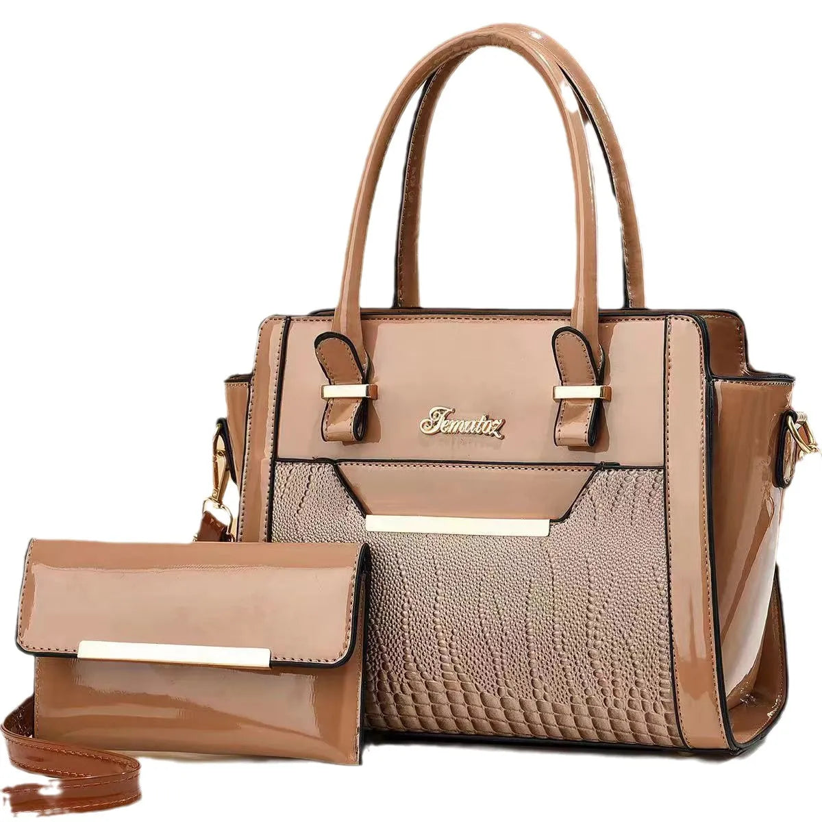 Handbag Set: 2Pcs Set Women Handbags Large Capacity Women Bag Ladies Leather Tote Shoulder Bags