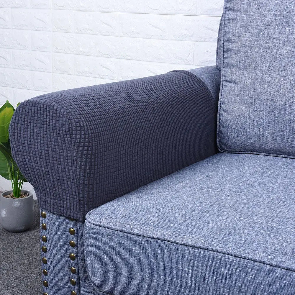 2PCS/SET New Stretchy Flannel Furniture Sofa Armrest Cover Fleece Thickened Non Slip Couch Chair Arm Protector Stretch To Fit